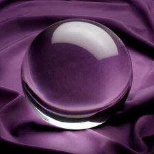 Clear Crystal Ball Sphere 110mm 4.2 in With Wooden Stand USA Seller