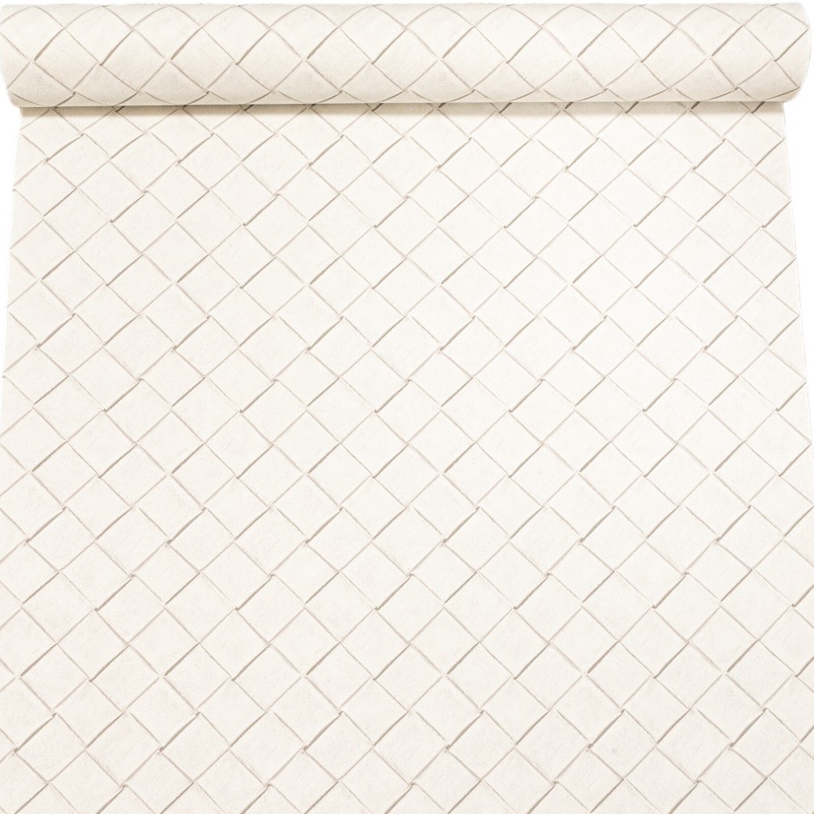 White Basket Weave Effect Wallpaper Criss Cross Vinyl Textured Paste The Wall