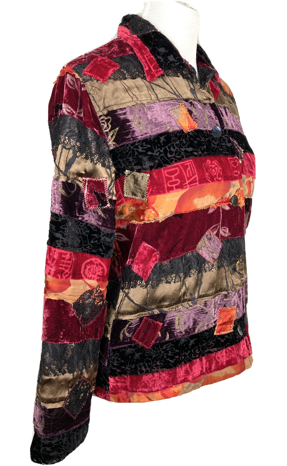 Chicos Jacket Size 0  (S/4) Patchwork Boho Blazer… - image 2