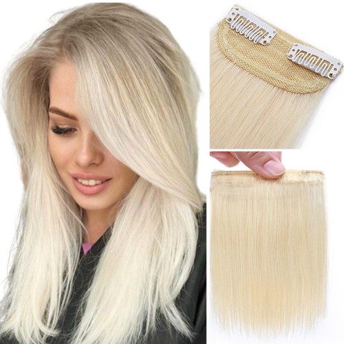 Fluffy Clip In 100% Human Remy Hair Topper Patch Pad Mini Short Hairpiece 4"-12" - Picture 32 of 37