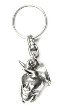 Bull Terrier, Bull Terrier I - Silver Plated Dog Pendant, Handbag Decoration