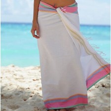 African Kikoy - Beach Kikoi Wrap / Sarong White