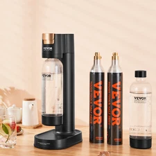 VEVOR Sparkling Water Maker Soda Maker Machine 2 PET Bottle 2 CO2 Cylinder Black