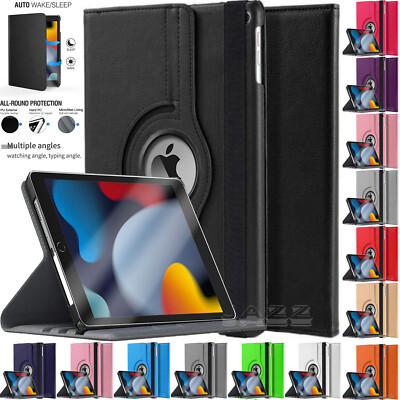 Für Apple iPad 9. Generation 10,2'' 360 Drehbar Leder Smart Case Hülle (2021)