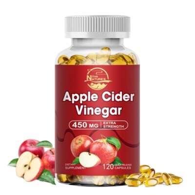 Apple Cider Vinegar Capsules | 2400mg | 120 Count | Non-GMO | by Nature's Live