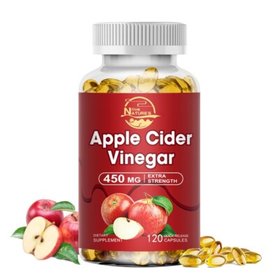 #ad Apple Cider Vinegar Capsules 2400mg 120 Count Non GMO by Nature#x27;s Live $12.98
