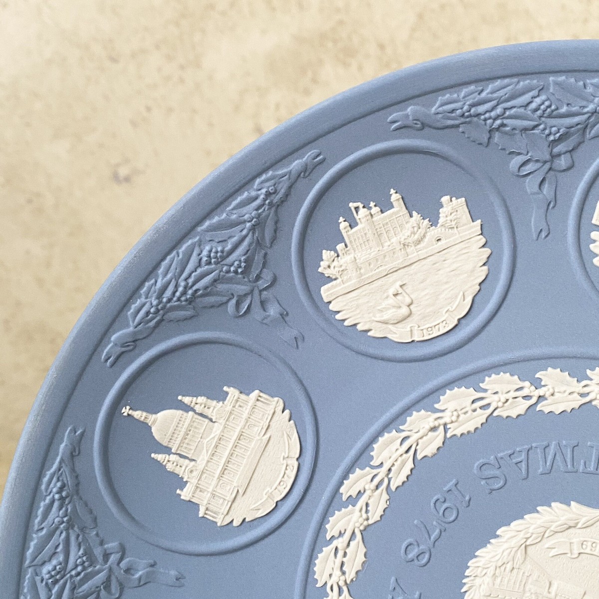 新品未使用 jasper 1978大皿 ジャスパー2枚セット Wedgwood 1978 10th Anniversary Christmas London Pale Blue Jasper