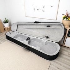 4/4  3/4 Violin Hardshell Case - Padded, Silver-Gray Interior  Black Exterior