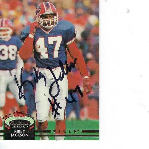 KIRBY JACKSON SIGNIERT 1992 TOPPS STADIUM CLUB #574 - BUFFALO BILLS - Bild 1 von 1