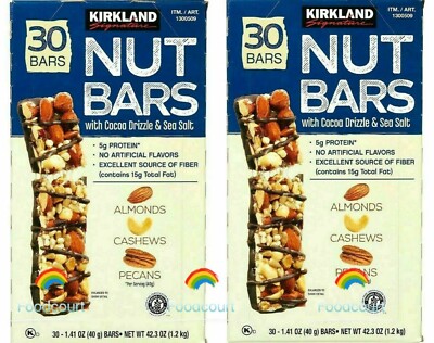 2 Packs Kirkland Signature Nut Bars 30 ct 42.3 oz Each Pack