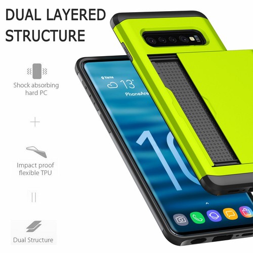 For Samsung S10 5G S10e S10 Plus Shockproof Hard Phone Case with Card Holder - Picture 42 of 89