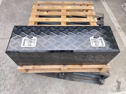 BLACK Aluminium Top Open Rectangular UTE TRUCK TRAILER Tool Box 950 x ...
