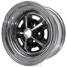 Chrome Black 15x7 Magnum 500 Single Wheel Mustang 1965-1973 - New