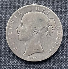 Victoria Crown 1845 VIII Good Grade Sterling Silver Coin