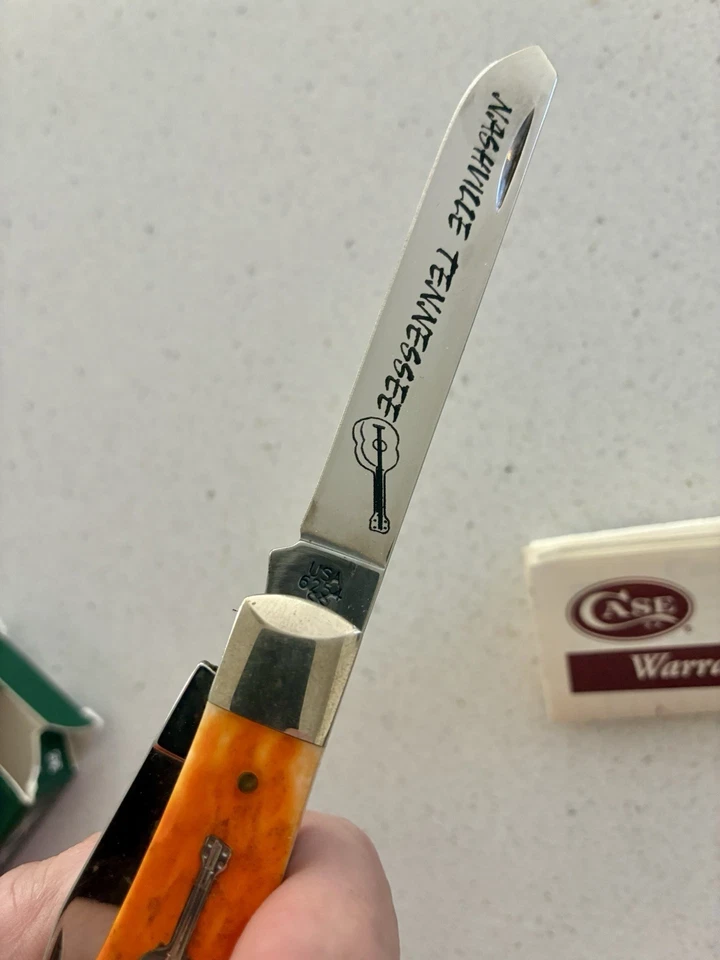 Rare Case 2-blade Trapper 6254 Guitar Country  Music Capital Nashville TN Knife - Image 4 of 4