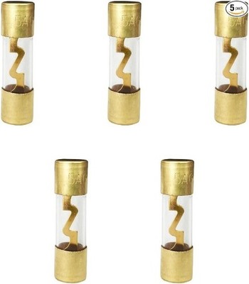 60A Gold Plated Glass Inline Car Audio Fuse, 5Pack for Auto/Marine  Color: 60A