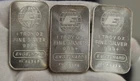 (3) Engelhard 1 oz .999 Silver Bars Globe Emblem Logo Back