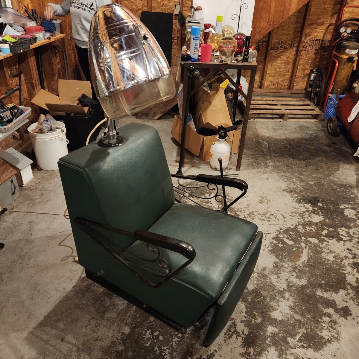 Hair Salon Chair With Dryer Vintage