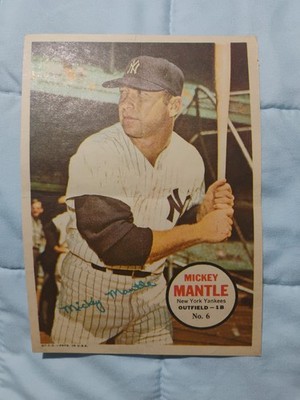 1967 Topps Mickey Mantle #6 Pin Ups Poster Yankees 