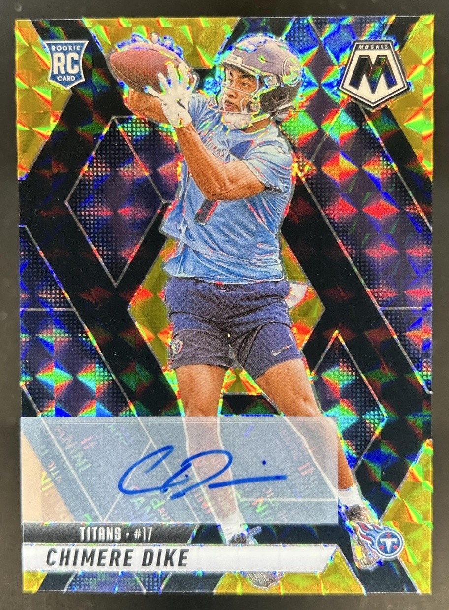2025 Panini Mosaic Chimere Dike Rookie Auto RC Choice Black Gold Prizm #/8