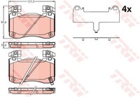 TRW Bremsbelagsatz Scheibenbremse GDB2254 FüR KIA Stinger CK Hatchback Van GDI
