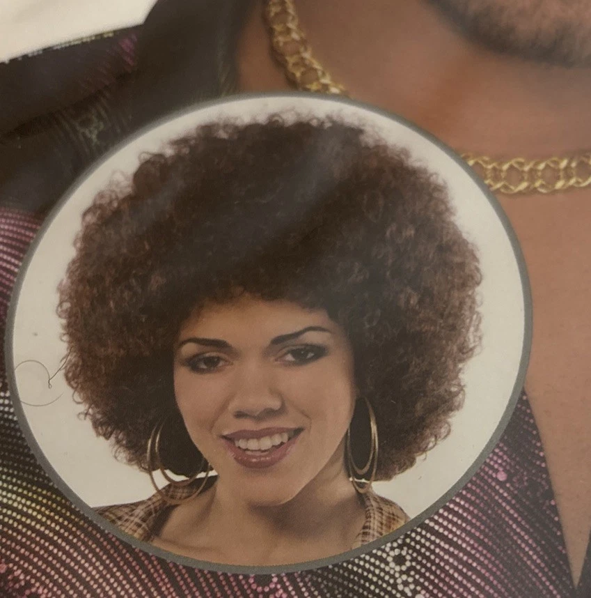 Peluca Afro Años 70 Perm Disco Hippie Halloween Accesorio Adulto Amscan 840344 Marrón Nuevo en Paquete Foto 2 de 4