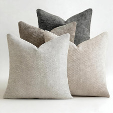 ZONYO 4 Pack Throw Pillow Covers 18x18 Inch,Neutral Soft Decorative Chenille Cus