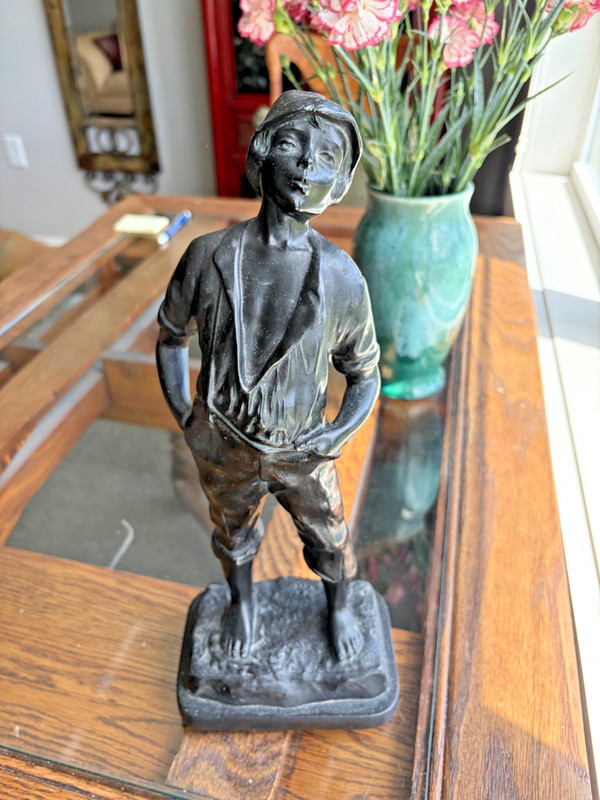 Whistler Vintage cast metal sculpture 20s, Sassy version
