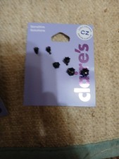 Lot of 2 Claire's Jewelry Earrings Black MSRP 16.99/Pr. NWT