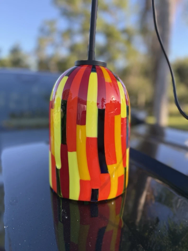 Luz colgante OGGETTI Art Soplada Cristal de Murano Naranja/Rojo NUEVA Foto 2 de 4