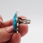 Navajo Sterling Silver Ring Turquoise Waterweb Chunky Feather Scrolls 5.5-5.75 — photo 7