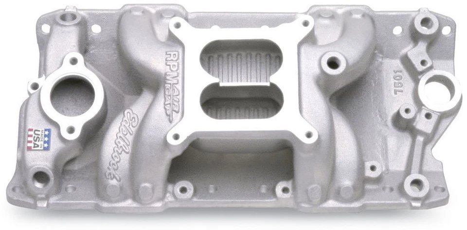 Edelbrock EDE7501 Dual Plane Aluminum Intake Manifold fits Small Block Chevy  - Image 3 of 4