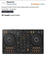Pioneer DJ DDJ-FLX4 2-deck Rekordbox and Serato DJController - Graphite