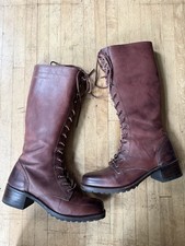 VINTAGE FRYE Lace Up Campus Boots Rare Oxblood Brown Leather Tall Square Toe 11