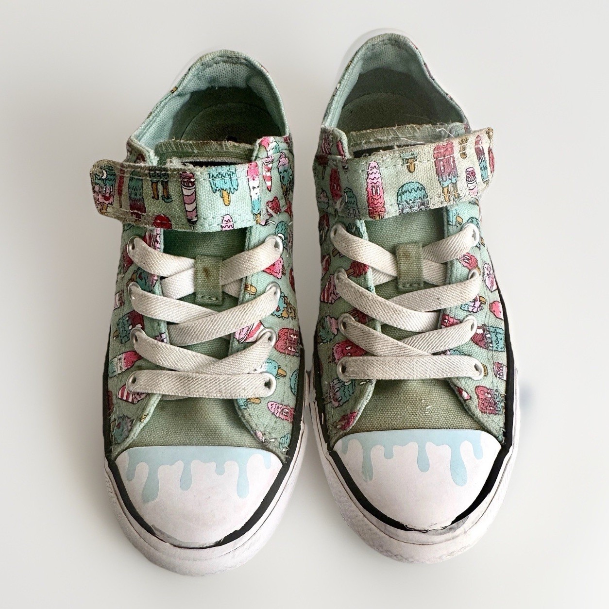 Converse Chuck Taylor Youth Ice Cream Print Low Top Sneakers Mint Green