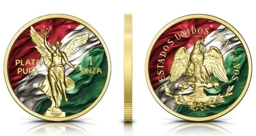 2025 Intaglio Vintage Libertad Tribute Mexican Flag Edition 1oz .999 Silver