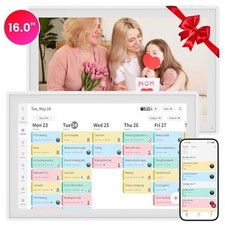 Anyuse16" Smart Digital Calendar Wall Desk Mount Planner White 16Inch