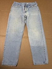 VTG Levis 550 Jeans Mens 36x32 Blue Relaxed Tapered Light Wash Made In USA 90s