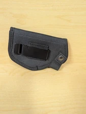 Universal Black Nylon Gun Holster With Snap Closure & Metal Belt Clip