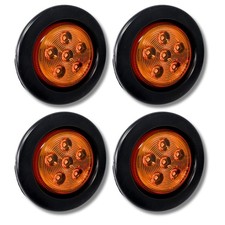 2.52-12 Round 6 Led Redamber Truck Trailer Side Marker Lights Clearance