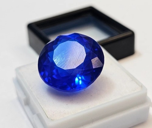 Royal Blue Sapphire Natural Round Cut 23+ Ct Loose EGL Certified Gemstone - Picture 6 of 10