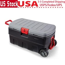 35 Gal Lockable Storage Bin with Wheels, USA Made, Rugged Outdoor Box