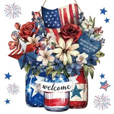 America 250Th Anniversary Patriotic Door Sign 4Th of July Wreath for Front Door