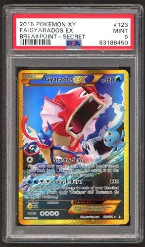 Pokemon Cards - PSA 9 Gyarados EX 123/122 - XY Breakpoint Secret Rare - MINT