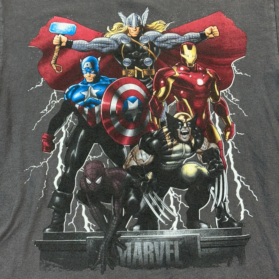 Camisa de Colección Marvel Niños Pequeña Gris Mad Engine Marvel Superhéroe Iron Man Thor Foto 2 de 4
