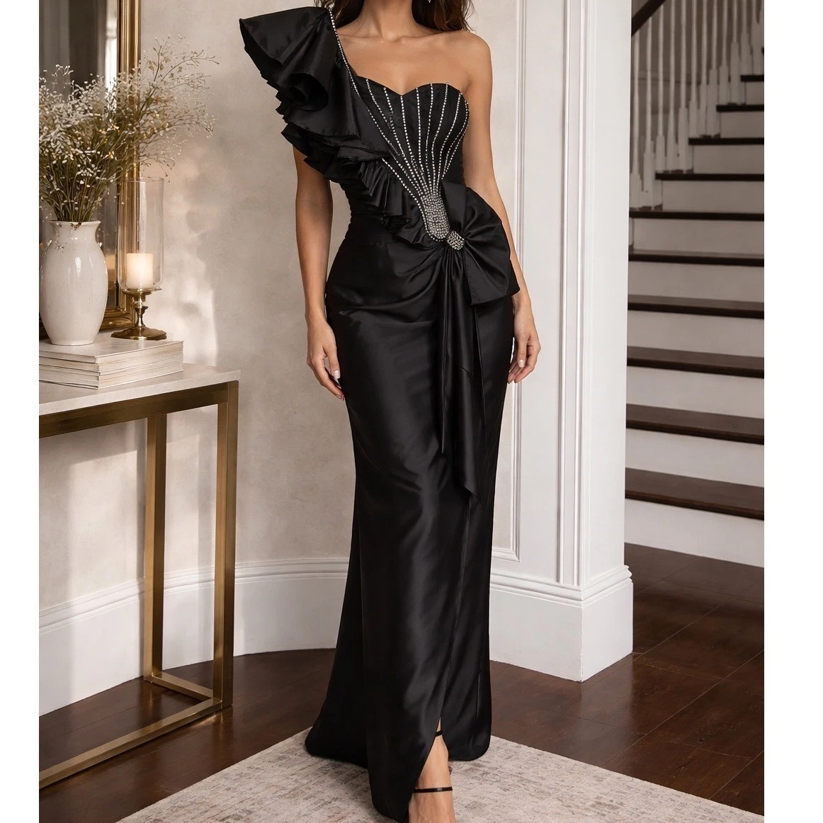 Womens 80s Evening Gowns One Shoulder Formal 1980s Vintage Dresses For Women For Sale Womens 80s Evening Gowns One Shoulder Formal 1980s Vintage Dresses For Women For Sale