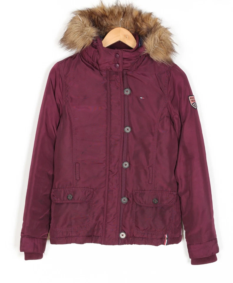 TOMMY HILFIGER DENIM Jacke mit Fellkapuze Damen Größe M MJ5998 - Bild 2 von 4