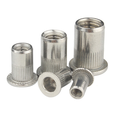 10x M3-M12 Flat Head Metric Threaded Blind Rivet Nut Insert Rivnut Nutsert Screw