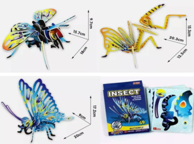 3D-PUZZLE INSEKT SELBER MACHEN - KREATIVES LUSTIGES SPIELZEUG FÜR KINDER AMEISE SCHMETTERLING GOTTESANBETERIN WESPE