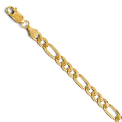 Leslie's echtes 14kt 6,25mm flaches Figaro Armband; 8 Zoll